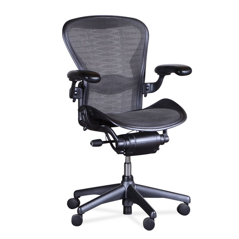 Kontorstol Herman Miller Aeron Model B Pentacle Graphite Arml N