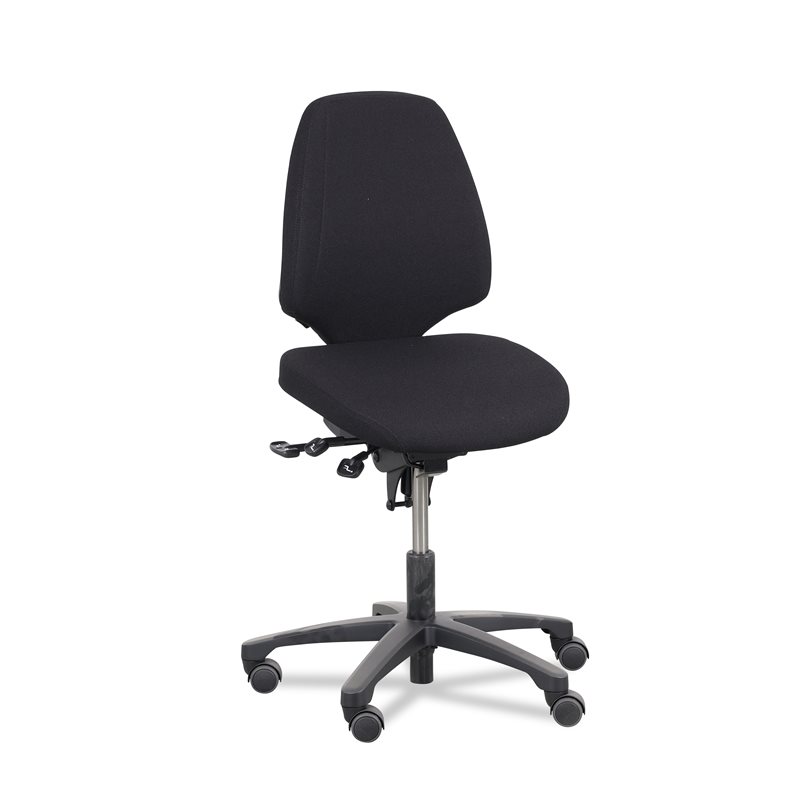 Kontorstol. RH Activ 220. Sort polster. Sort fodkryds.