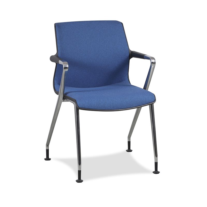 Konferencestol. Vitra. Unix Chair. Blå polster. Armlæn.