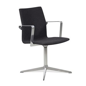 Konferencestol. Fourdesign. Cast 2 XL. Mørkegrå polster. Armlæn.