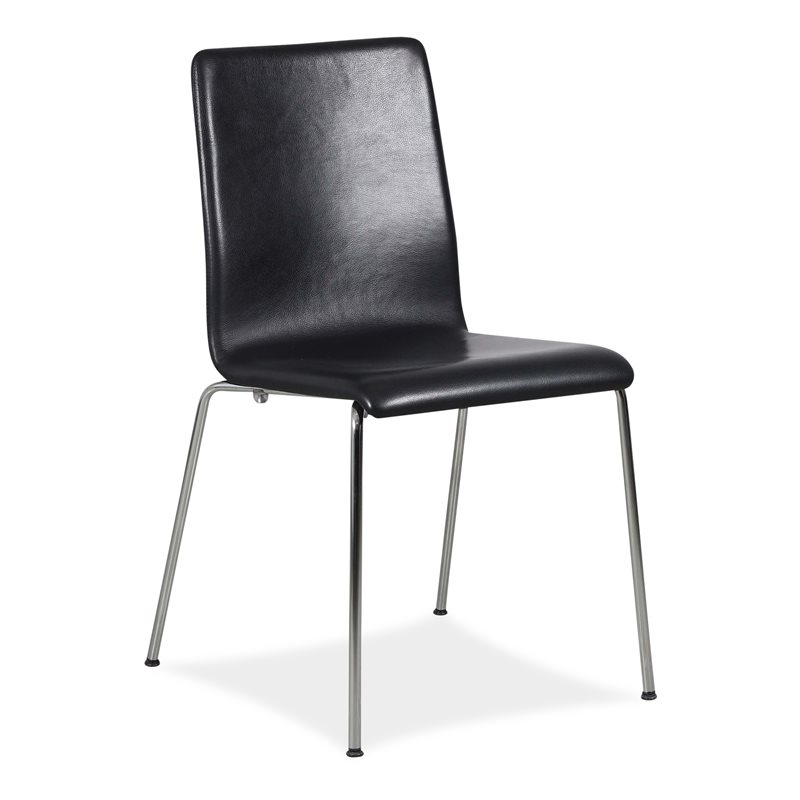 Konferencestol. Andersen Furniture. Sort læder. Krom stel.