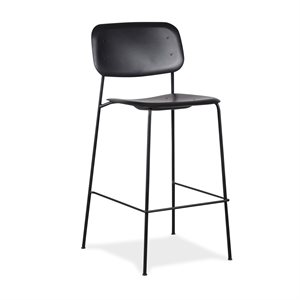 Barstol. Hay. Soft Edge P90. Sort plast. Sort stel. Siddehøjde: 75cm. 