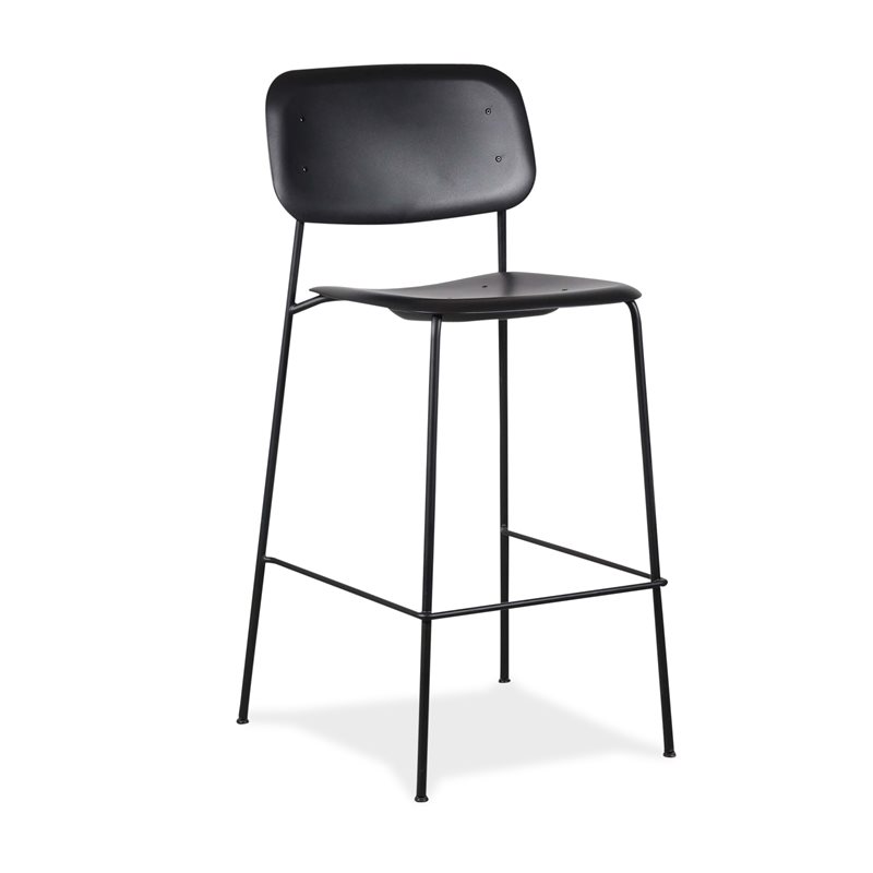 Barstol. Hay. Soft Edge P90. Sort plast. Sort stel. Siddehøjde: 75cm. 