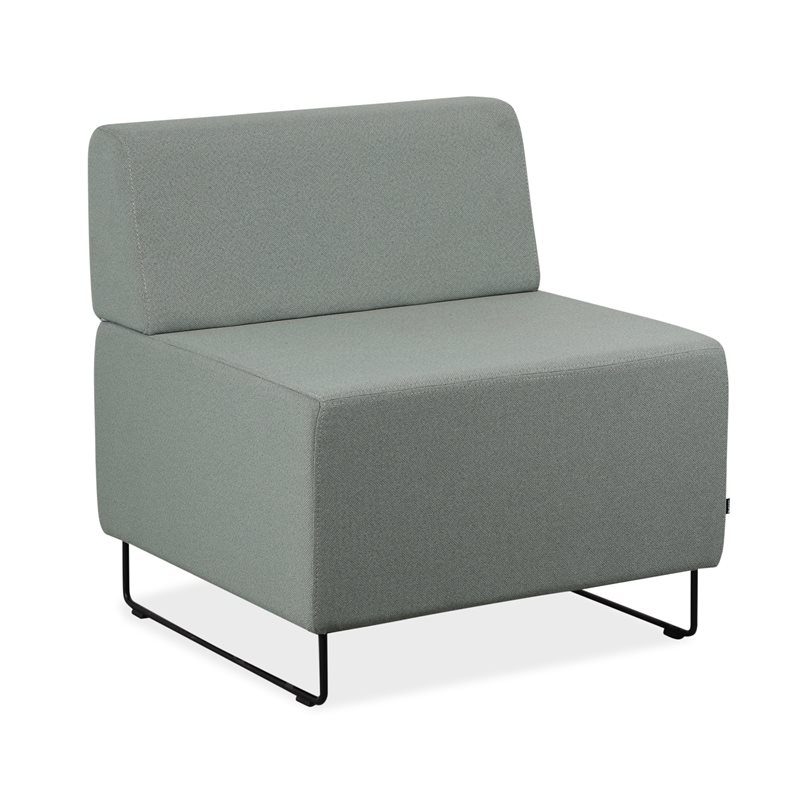 Loungesofa. Bejot. Lys grå/blå polster. Sort stel. 