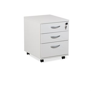 Skuffeboks. Hvid laminat. 3 skuffer. Lås.
