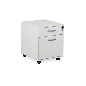 Skuffeboks. Hvid laminat. 2 skuffer. Lås.