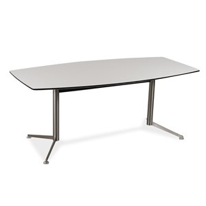 Konferencebord. Paustian. Spinal. Hvid laminat. Sort kant. 180x90.