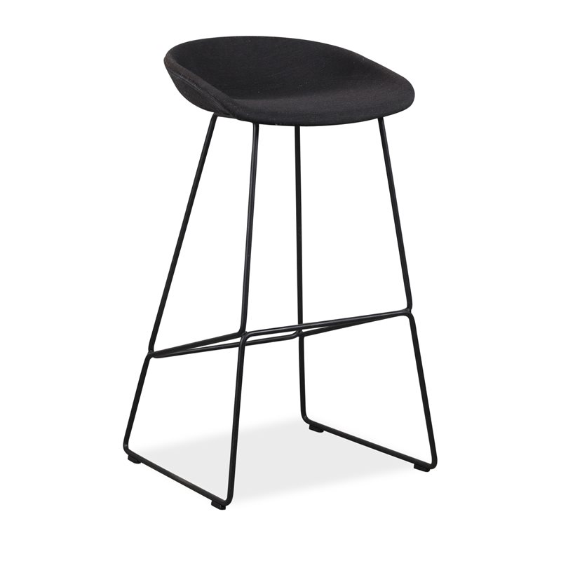 Barstol. HAY. AAS39. Remix 393. Sort stel. H: 75 cm.