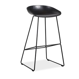 Barstol. HAY. AAS38. Sort sæde. Sort stel. H: 75 cm.