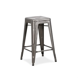 Barstol. Tolix. Taburet. Mat metal. H:  65 cm.