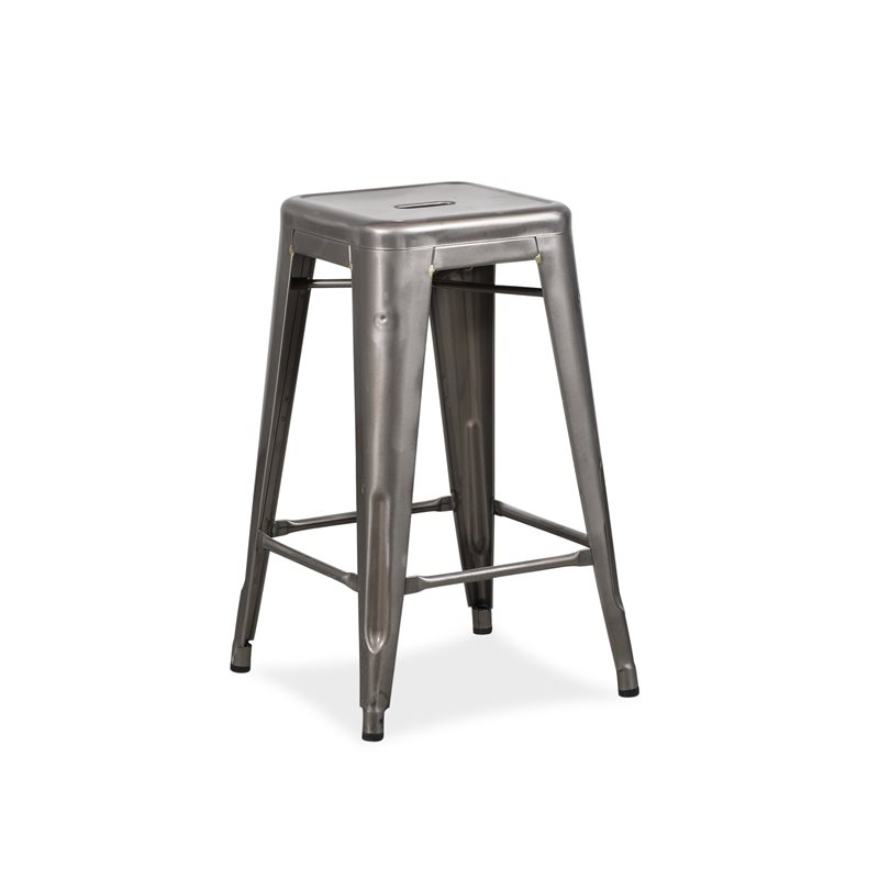 Barstol. Tolix. Taburet. Mat metal. H:  65 cm.