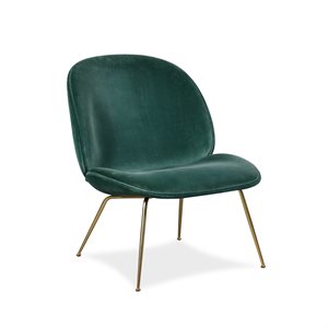 Loungestol. Gubi. Beetle. Grøn Velour. Messing stel.