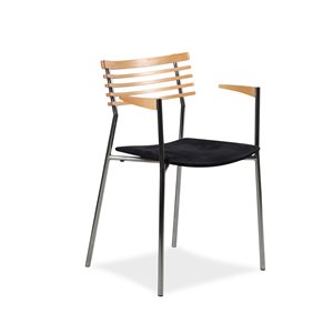 Randers + Radius. Rail. Bøg. Sort comfort. Armlæn.