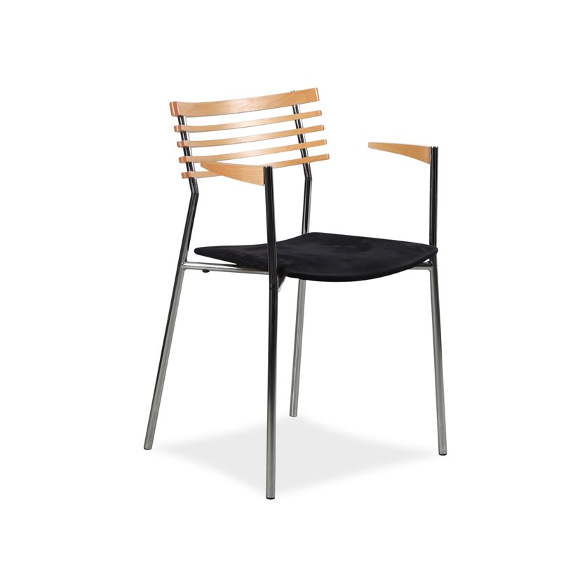 Randers + Radius. Rail. Bøg. Sort comfort. Armlæn.