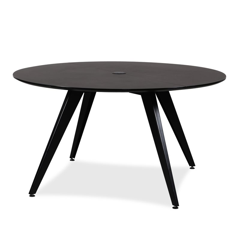 Mødebord. HOLMRIS B8. Cabale. Sort nano laminat. Ø: 140 cm. Rosette.