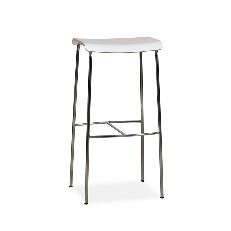 Barstol. Magnus Olesen. Pause. Hvid laminat. H: 82 cm.
