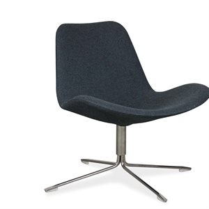 Loungestol. Offect. Spoon low. Petroleumsblå. Krom stel. Swivel.