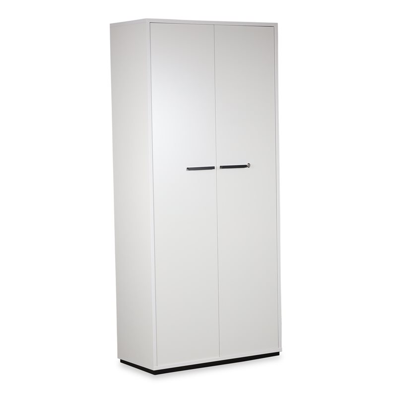 Kontorskab. HOLMRIS B8. Urban. Hvid laminat. Sorte greb. Låger. 