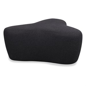 Loungepuf. Antracitgrå uld. 