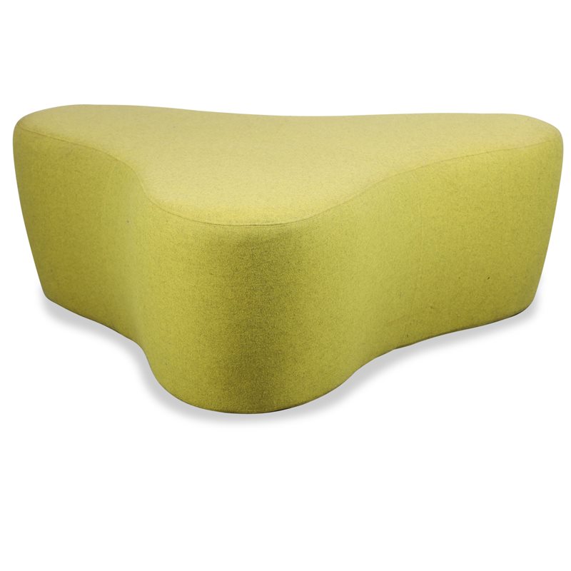 Loungepuf. Limegrøn uld. 
