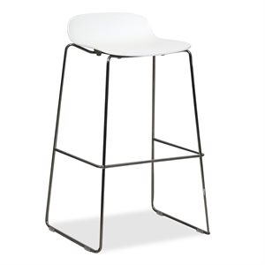 Barstol. DUBA B8. Molo. Hvid skal. Krom stel.