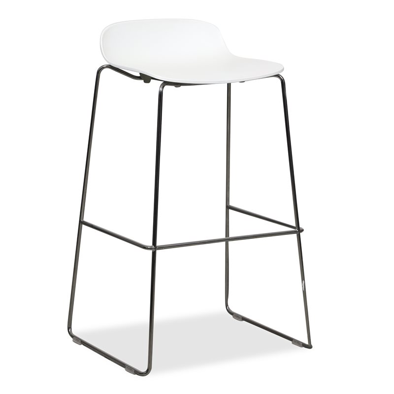 Barstol. DUBA B8. Molo. Hvid skal. Krom stel.