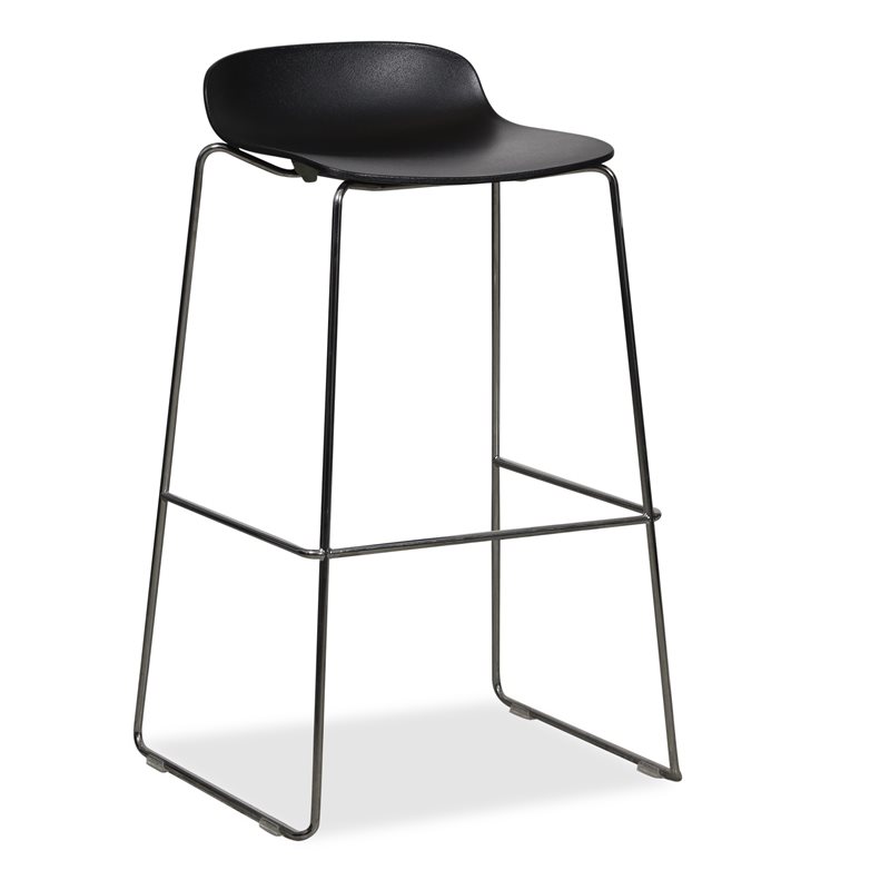 Barstol. DUBA B8. Molo. Sort skal. Krom stel.