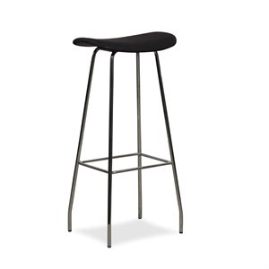 Barstol. Offect. Cornflake. Sort polster. Krom stel.