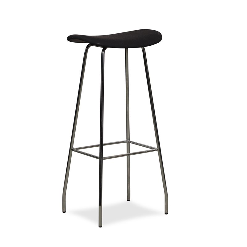 Barstol. Offect. Cornflake. Sort polster. Krom stel.