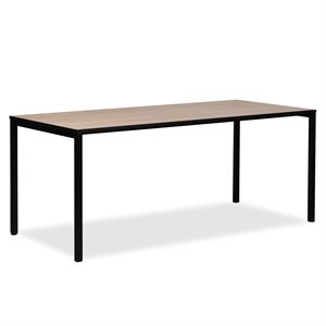 Kantinebord. HOLMRIS B8. Quadro. Rustic Oak. Sort stel. 180x80 cm.