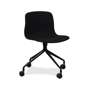 Konferencestol. HAY. AAC15. Sort polster. Sort swivel stel. Hjul.