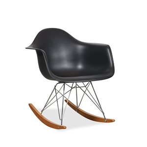 Vitra Eames Plastic RAR Lænestol Dyb Sort/Gylden Ahorn.