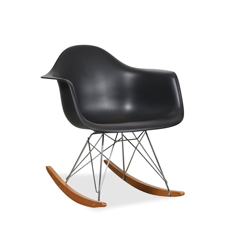 Vitra Eames Plastic RAR Lænestol Dyb Sort/Gylden Ahorn.