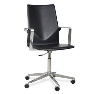 Kontorstol. FourDesign. Cast2XL. Sort læder. Armlæn. 