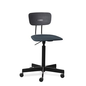 Kontorstol. HOLMRIS B8. Ray@work. Sort. Mørkeblå polster. Demo.