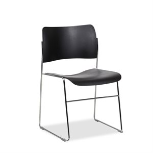 Kantinestol. Howe. 40/4. Sort. Plast. Krom stel.