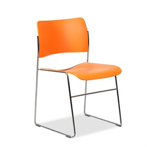 Kantinestol. Howe. 40/4. Orange. Plast. Krom stel.