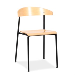 Kantinestol. Kinnarps. Bøg. Sort stel. 