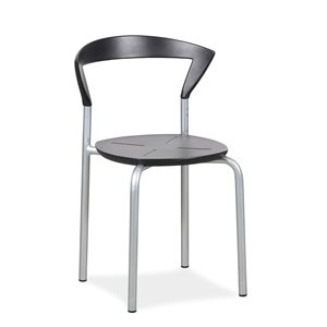 Kantinestol. Bent Krogh. Opus. Sort PUR. Gråt stel