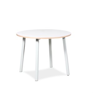 Loungebord. HOLMRIS B8. Lysegrå laminat. Krydsfinér kant. Gråt stel. 