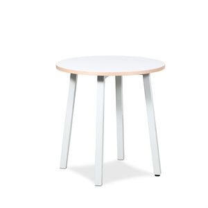 Loungebord. HOLMRIS B8. Lysegrå laminat. Krydsfinér kant. Gråt stel