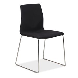 Konferencestol. FourDesign. Sort fame. Krom meder.