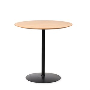 Mødebord. Ege finér. Ø75 cm. Sort stel. 