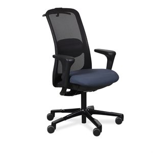 Kontorstol. HÅG. SoFi 7500. Sort/mørke blå. Armlæn. Jakkebøjle.